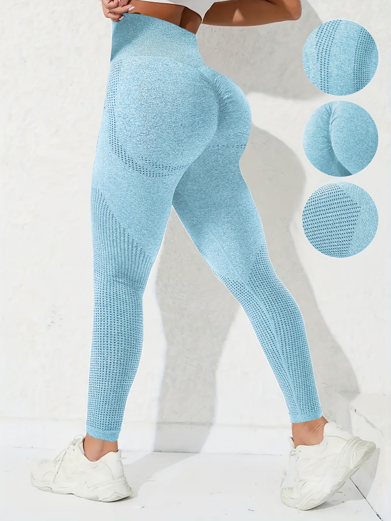 Seamless Butt Lifting Yoga Sports Pants Knitting Sexy - Temu