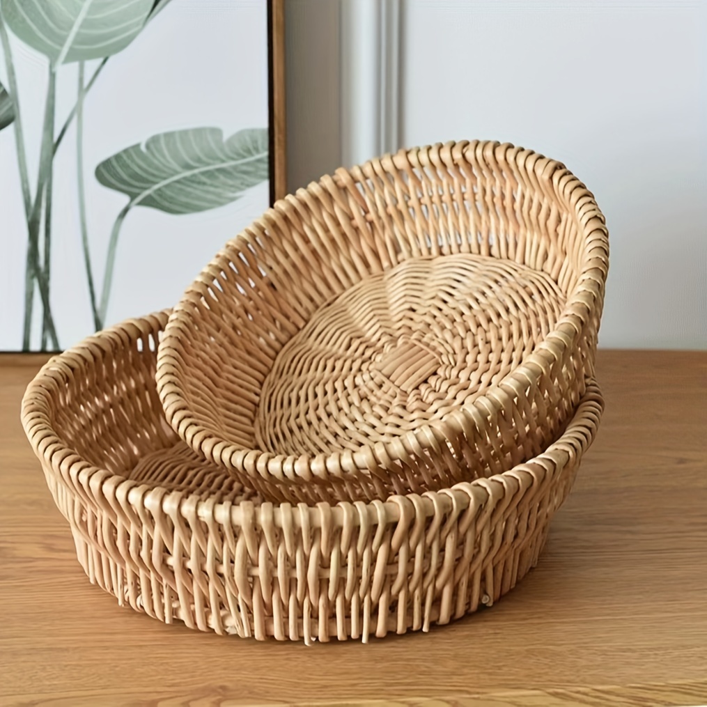 Wicker Basket Bread Storage Baskets Food Serving Baskets - Temu