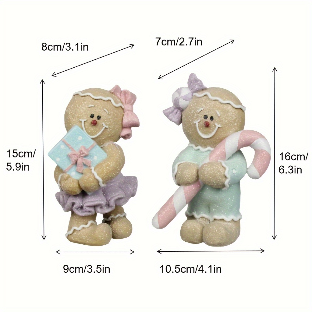 Resin Gingerbread Boy Girl Christmas Decor