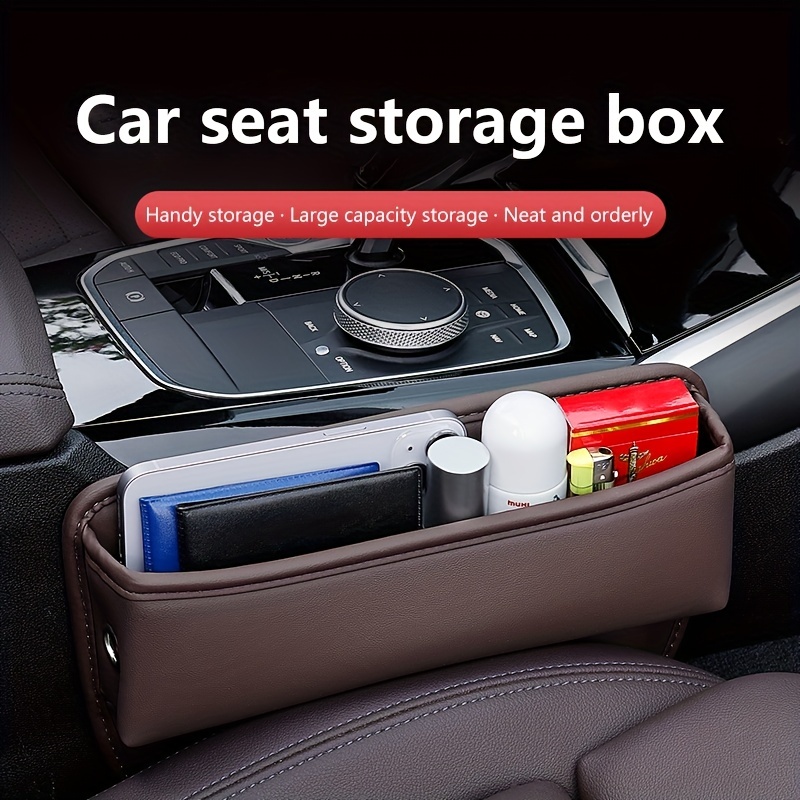 Car Storage Box Car Seat Storage Box With Cup Holder - Temu
