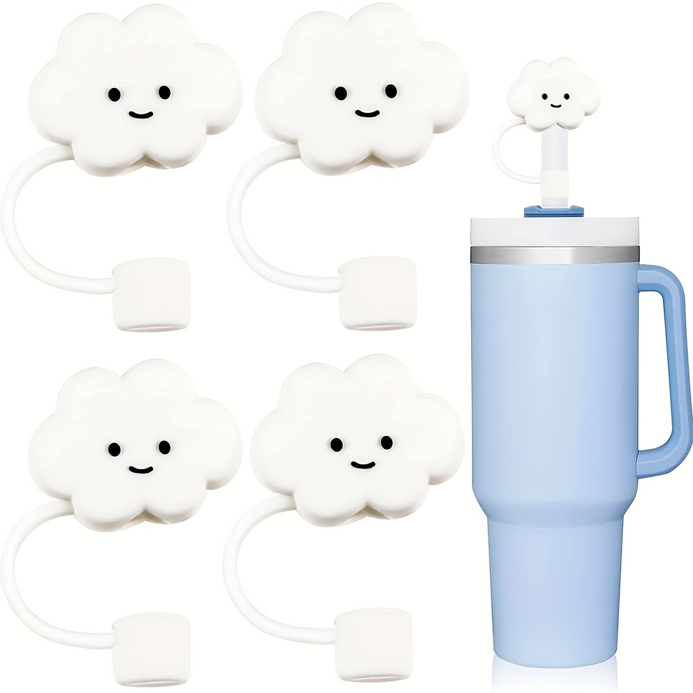 Cute Silicone Cloud Straw Covers Letter Charms for Stanley - Temu