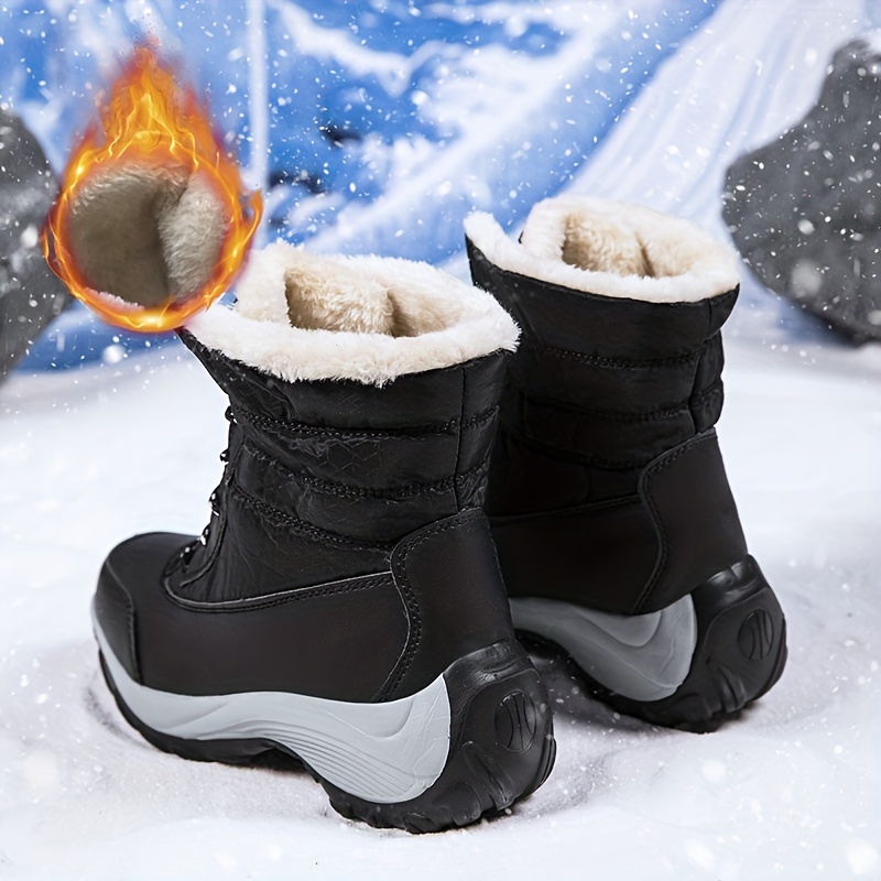Women's Winter Thermal Outdoor Snow Boots Lace Shoes Women's - Temu