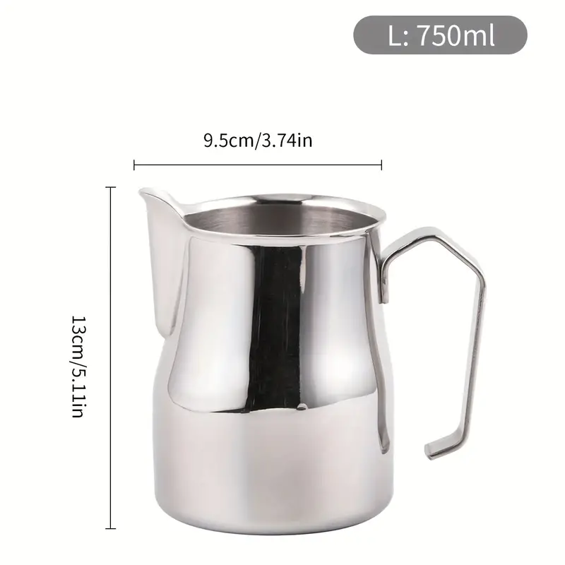 Milk Frothing Pitcher 304 Stainless Steel Milk Frother Cup 20 oz (600ml)  for Coffee Arts/Espresso/Cappuccino