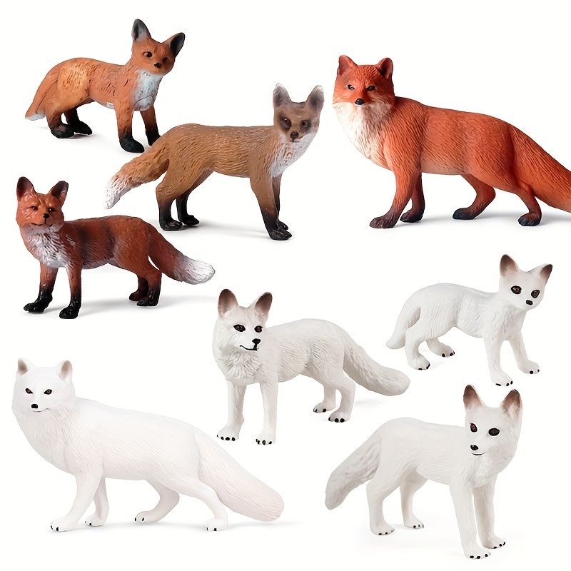 4-Piece Fox Toy Figure Set - Realistic Arctic & Red Foxes for Cake Toppers,  Party Favors, Educational Toys & More! la ferme
