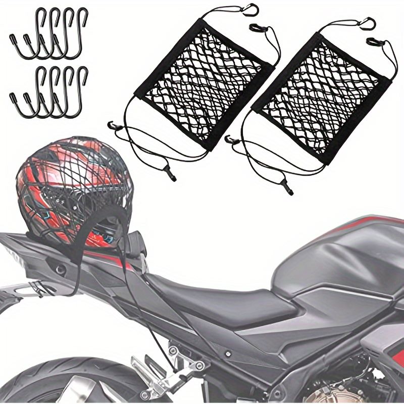 Filet de casque de moto, poche élastique de filet de stockage de