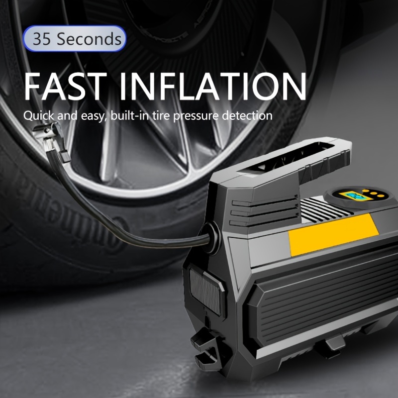 Portable Car Tire Inflator Air Compressor 12V 150PS Auto Pump LED Light