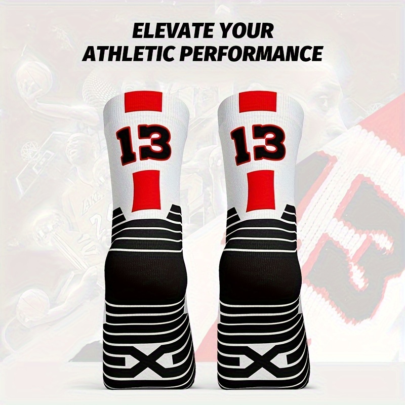 Basketball Socks Mid calf Thick Cushion Crew Socks Men Women Boys