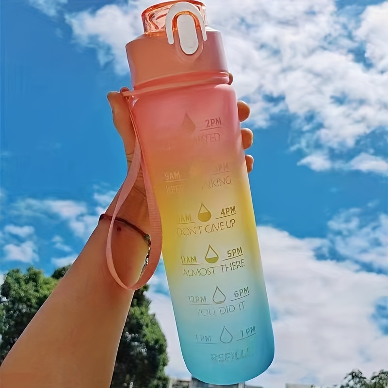 Sports Water Bottle, Non-toxic Plastic Motivational Fitness Water Jug With  Time Marker, The Best Companion For Exercise, Fitness, Outdoor Travel - Temu