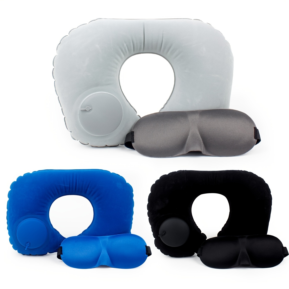 Almohada inflable de avión, almohadas de viaje para el cuello, almohadas  compactas y portátiles de apoyo para la cabeza y el cuello en vuelo, cojín