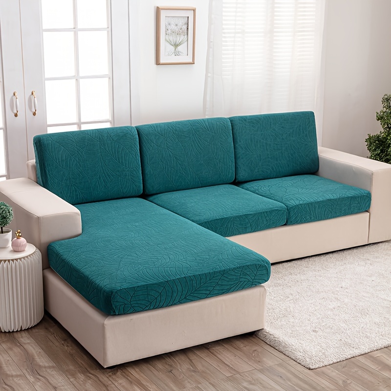 1pc Grote Bladprint Sofa Cover - Stretchy, Elastisch, Moderne Stofbescherming voor Gehele Seizoen Gebruik, Machine Wasbaar, Duurzaam Polyester Blend, Ideaal voor Woonkamer, Slaapkamer, Kantoor Decor, Sectie Sofa Cover|Moderne Stijl Cover|Stretchy Stof Cover, Sofa Decor