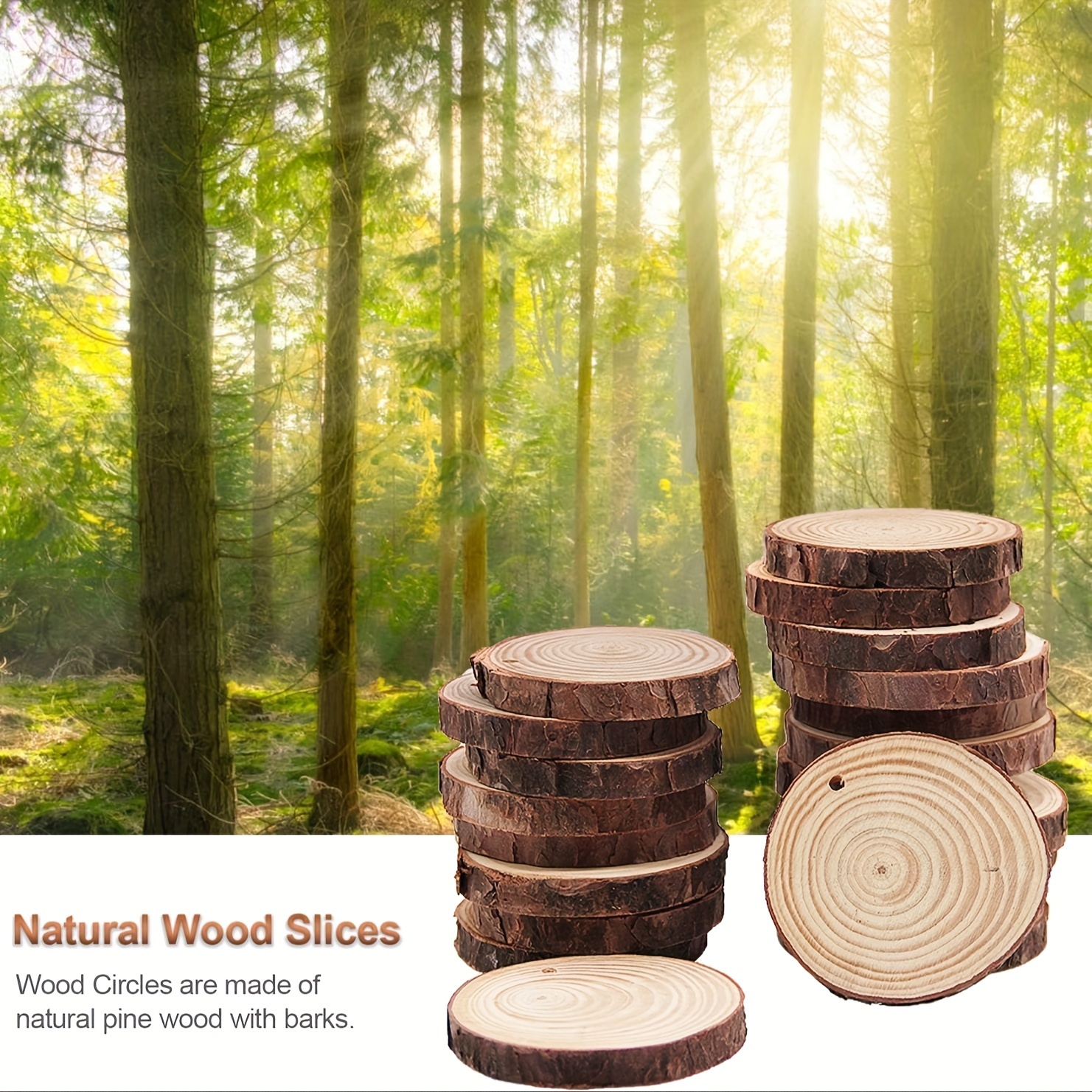 Natural Wood Wood Kit 2.0 Pre drill Wood Circles For - Temu