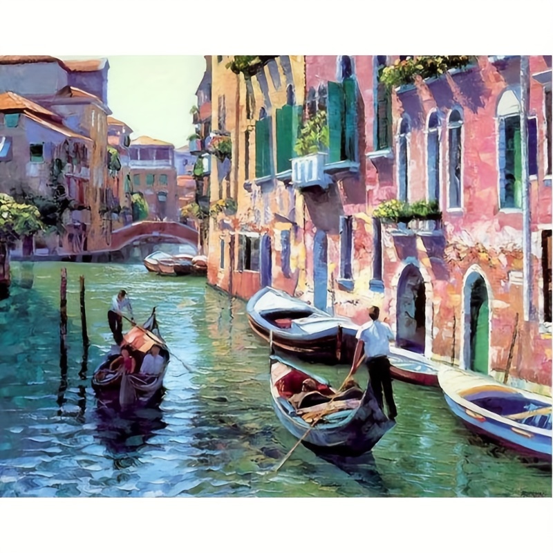 

1pc Venice Painting By Numbers Kit For Adults, Landscape Painting Kit For Home Decor Gifts 40x50cm/16x20inch Without Frame