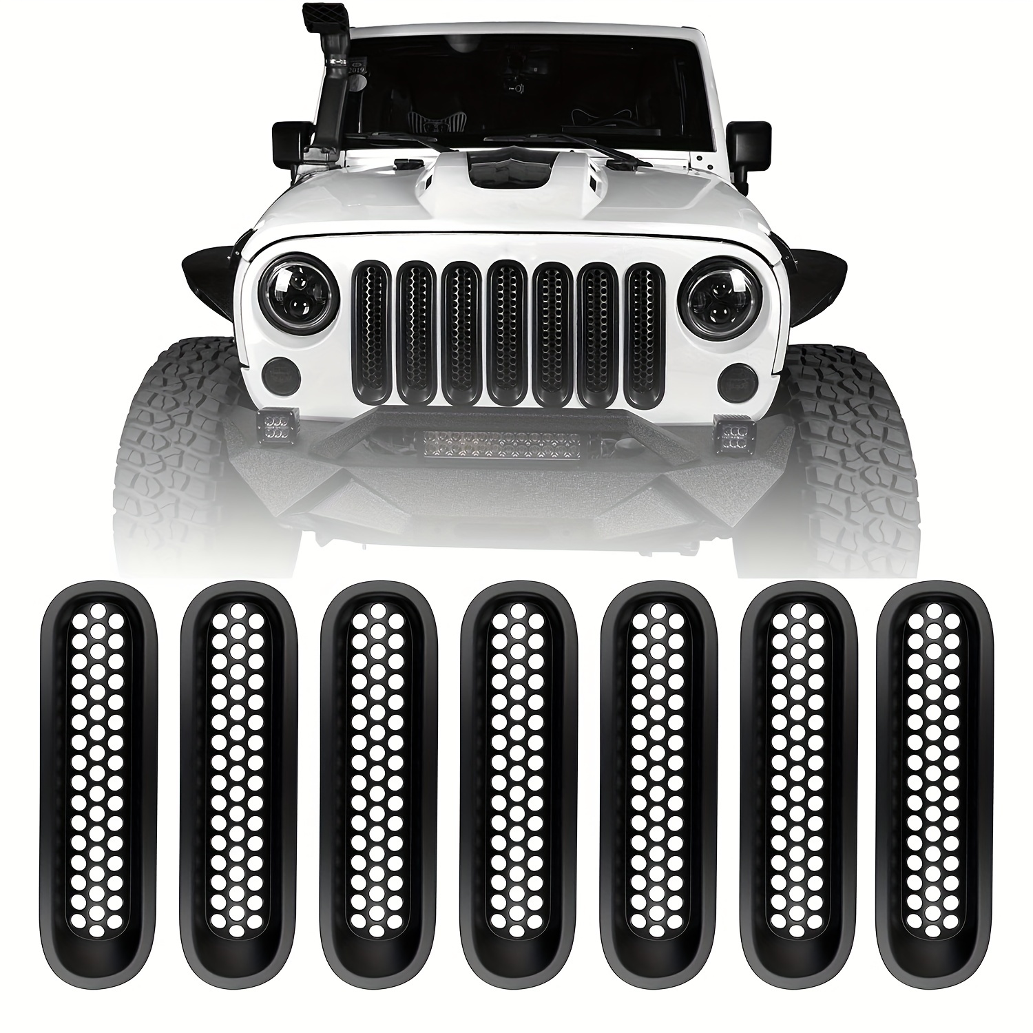Front Grill Mesh Inserts For Wrangler Jk Jku Sport Freedom Rubicon Sahara  Unlimited 2007-2018 Exterior Accessories Clip-in Grille Guard Cover Trim  Temu Australia