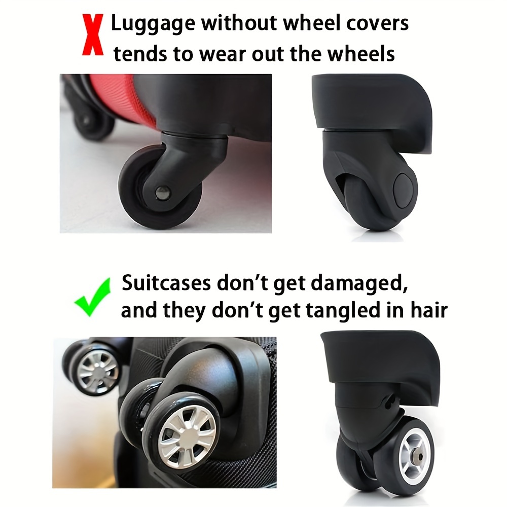 Acheter Couvre-roues de bagage en Silicone, 12 pièces, couvre-roues de  chaise résistant à l'usure, réduction du bruit, protection de roue de valise