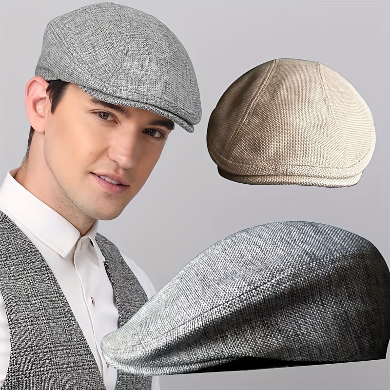 

1pc Fashionable Thin Cotton And Linen Beret Cap For Middle-aged And Elderly, Ideal Choice For Gifts