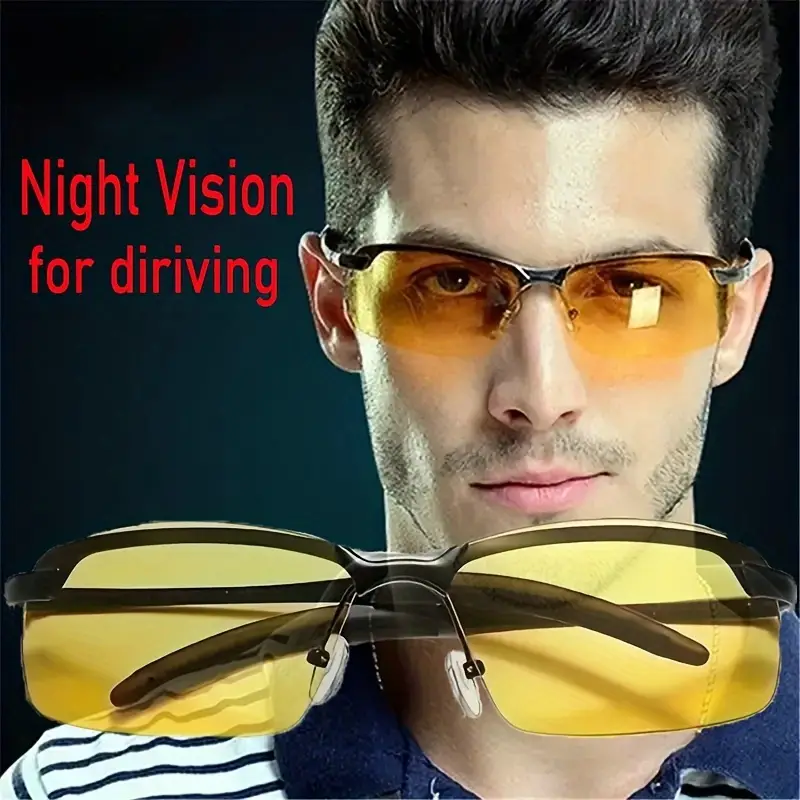 Men's Fashion Goggles Night Vision Driving Glasses for Car Drivers Sports Decorative Sunglasses,Sun Glasses,Temu