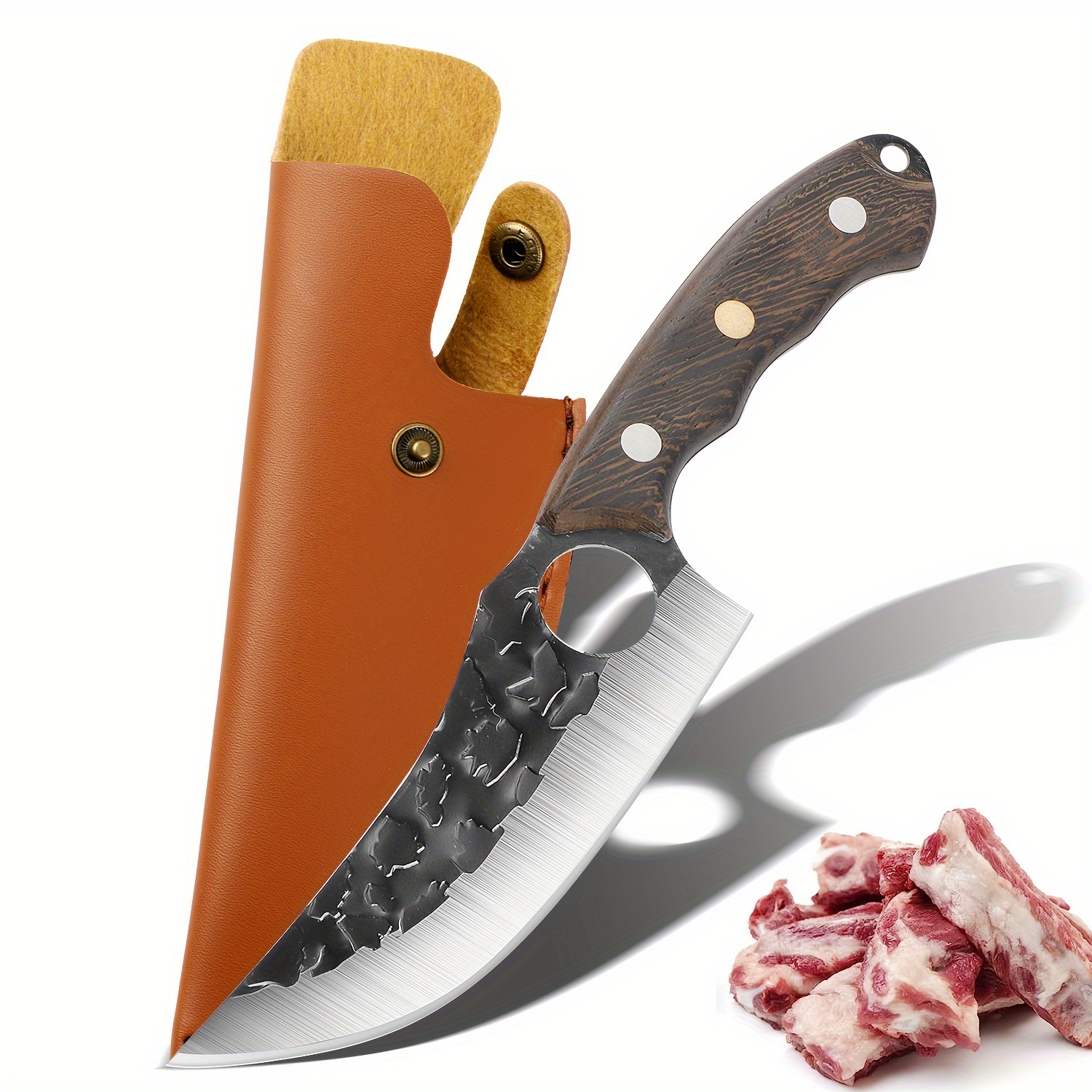 1pc Forged Boning Knife: Multi-Purpose Meat, Fruit & BBQ Cutting Knife with  Leather Sheath