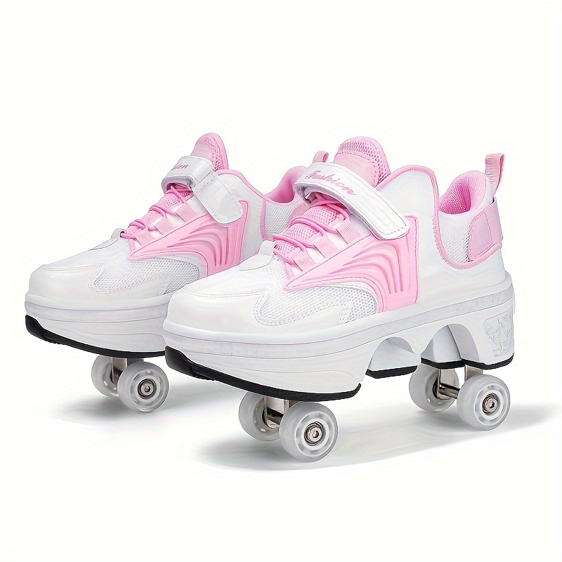 Baskets à roulettes avec roues doubles garçon fille baskets à roulettes  chaussures à roulettes chaussures de déformation chaussures de patin à