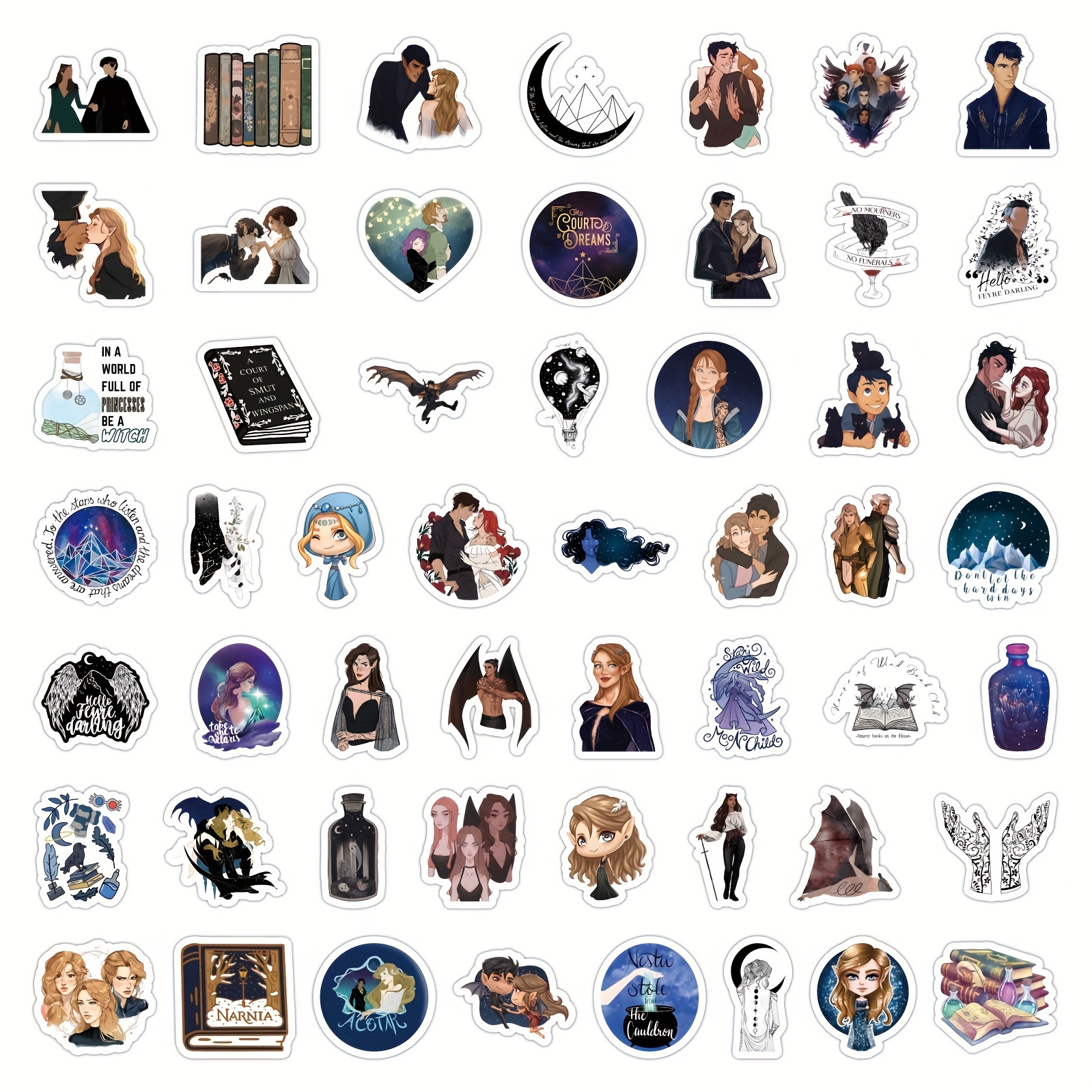 Acotar Merchandise Stickers Pack Book Graphic Vinyl - Temu