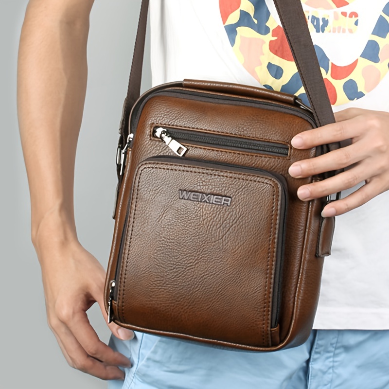 Men's Fashion Print Shoulder Bag, Business Crossbody Bag - Temu