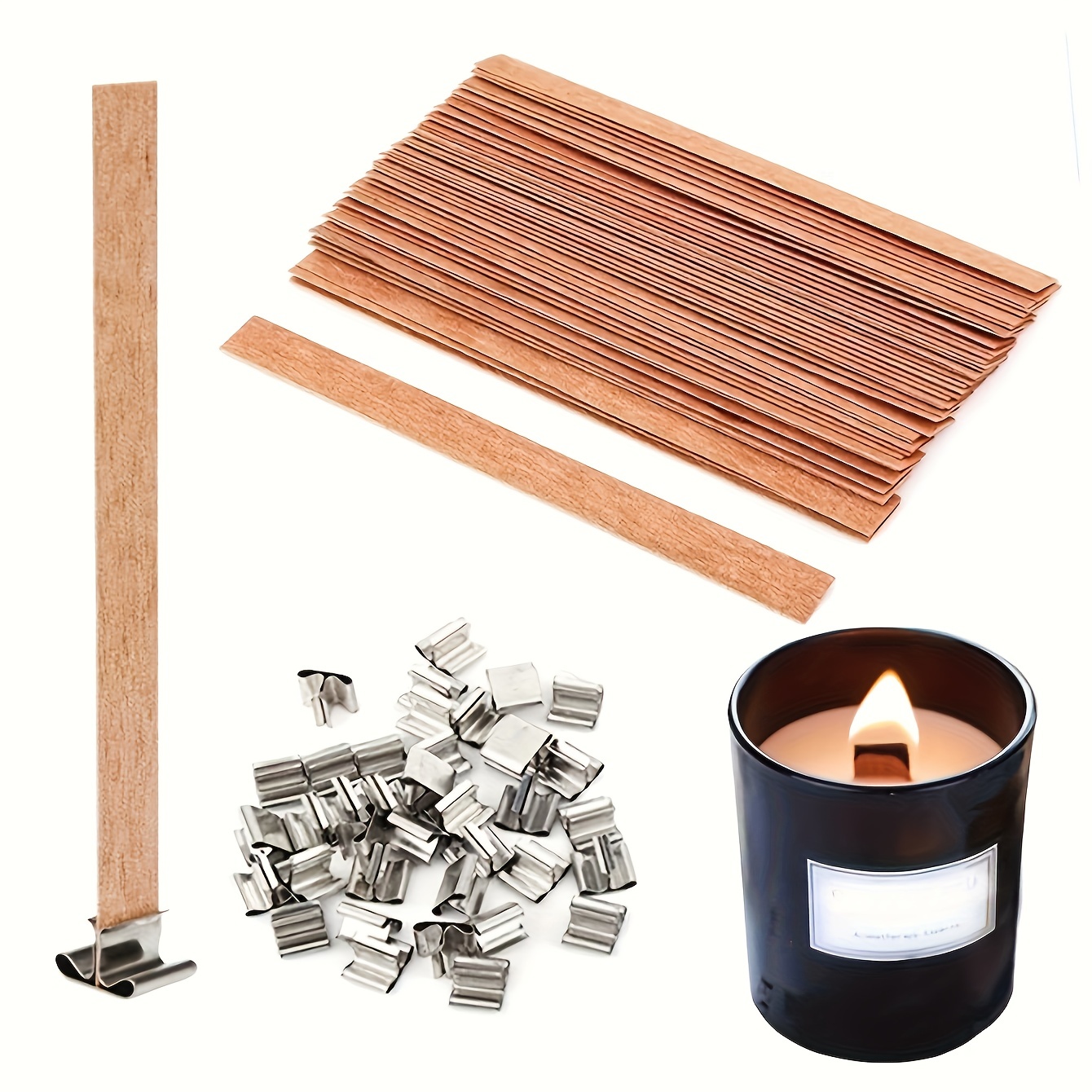 40Pcs/set DIY Wooden Candle Wicks Core Sustainer For Candle Making