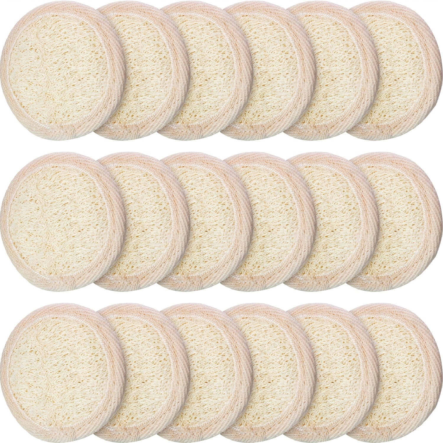 12Pcs Exfoliating Loofah Face Brush Cleanser & Massager Mini Round Bath Sponge