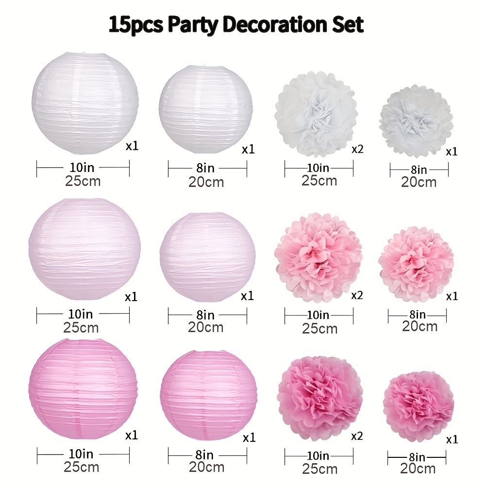  ANSOMO Black Pink and White Party Decorations for Paris  Parisian Birthday Bridal Baby Shower Wall Hanging Décor Supplies Tissue Pom  Poms Paper Fans Lanterns : Home & Kitchen