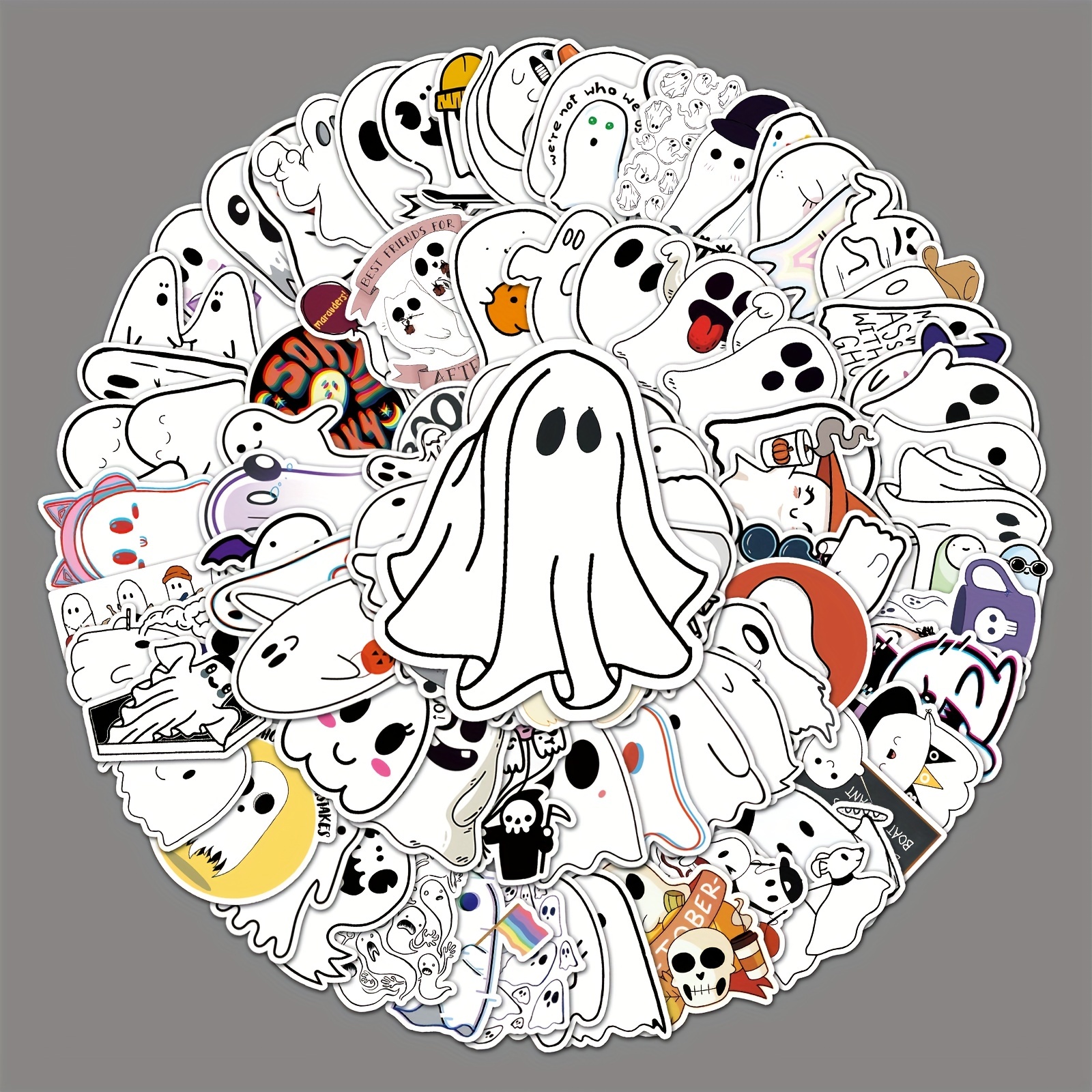 100pcs Cartoon Ghost Creative Stickers Cool Halloween - Temu