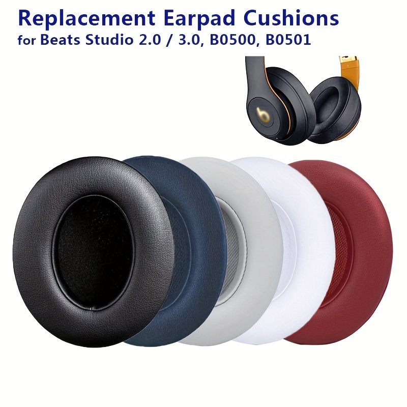 Replacement Ear Pads Cushions in White for Beats Studio 2.0 3.0 Over-the-Ear  Headphones