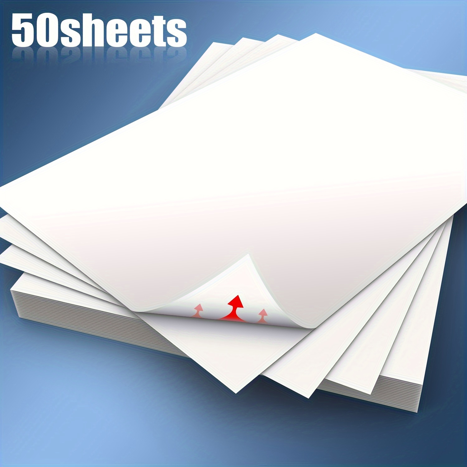 Papier autocollant imprimable mat et brillant, 20/50 feuilles de papier A4,  feuille complète autocollante pour jet d'encre et Laser