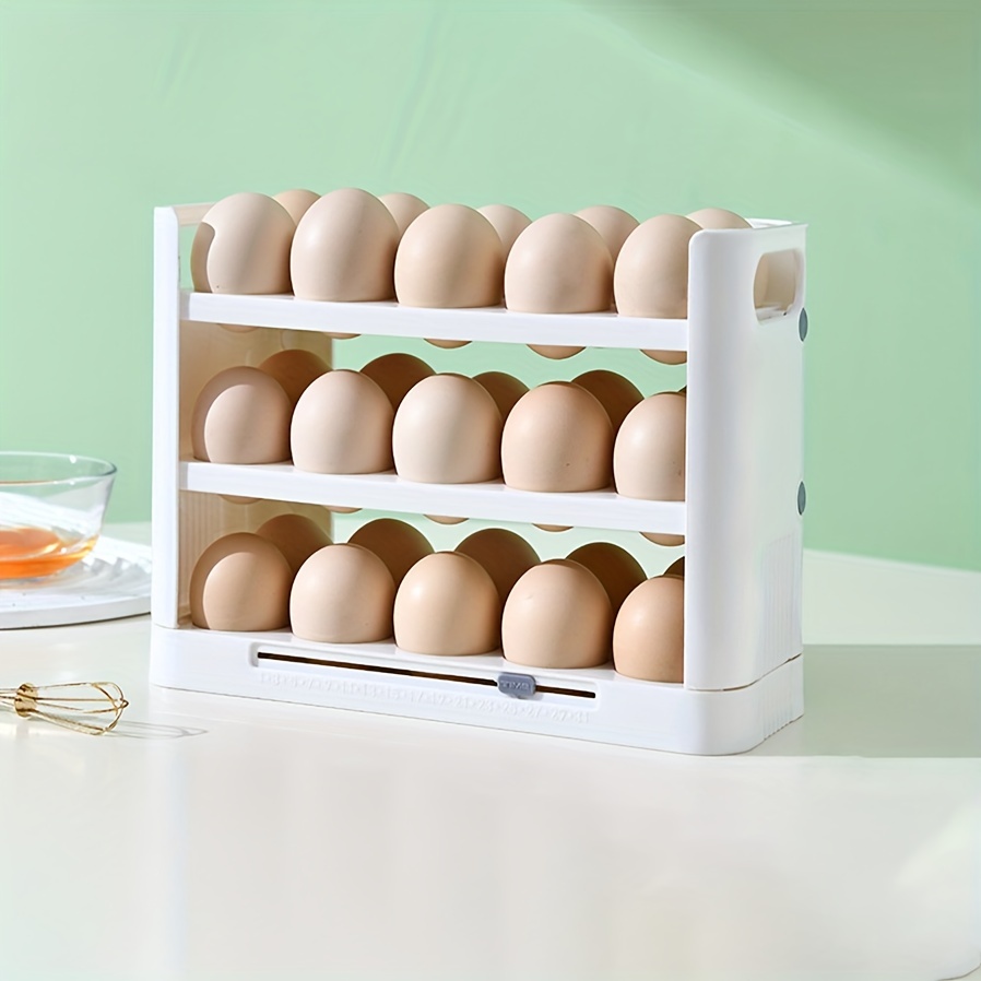 Flip Egg Holder, Household Refrigerator Egg Storage Box, New Three-layer  Thickened Egg Tray Storage Box - Temu