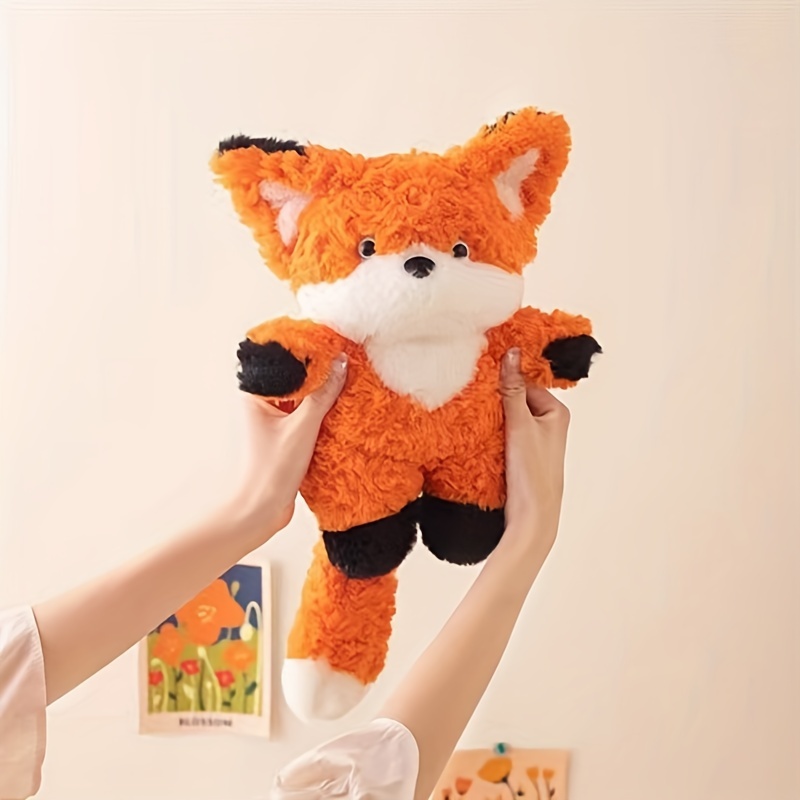 Red Fox - Peluche de zorro de nueve colas, muñeca de animal realista,  almohada suave para abrazar, muñeca de zorro blanco de nueve colas de 10.24  x