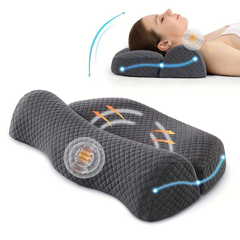 Bespilow Almohada de rodilla Sleep Better Contour para personas que duermen  de lado, cómoda almohada de espuma viscoelástica para la rodilla entre las
