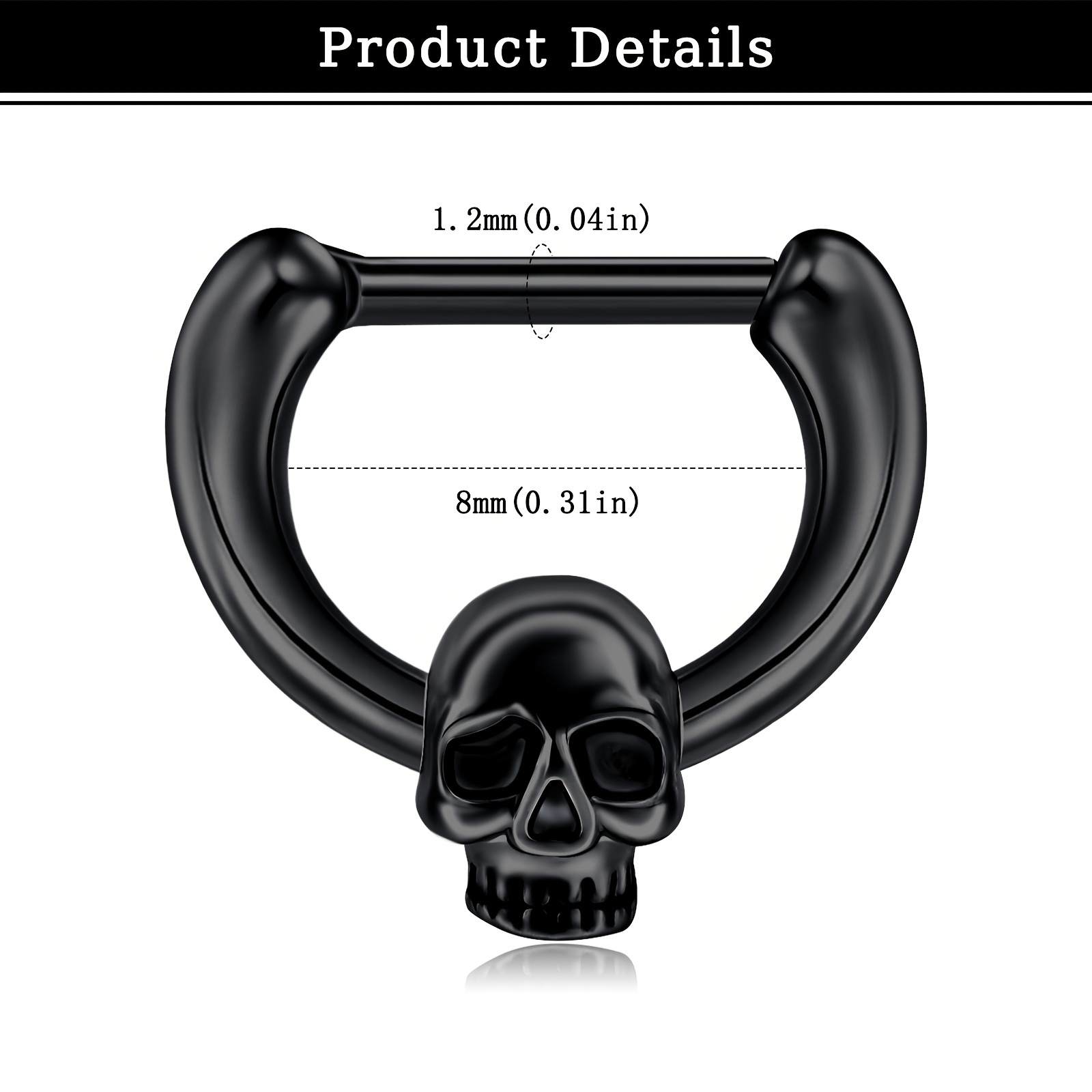 Skull hot sale septum ring