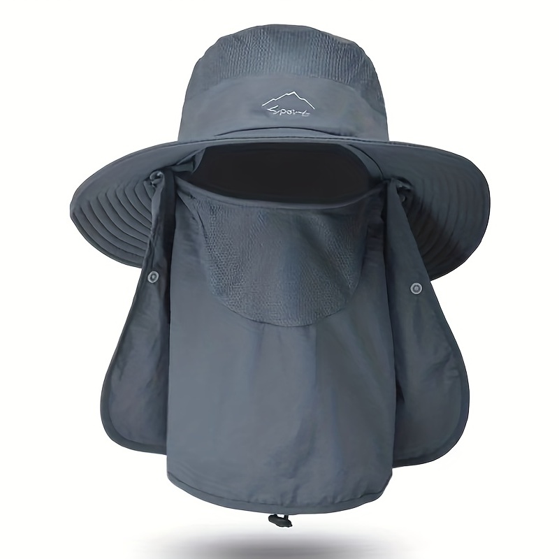 Uv Protection Sun Hat Neck Flap Men Women Large Brim Bucket - Temu