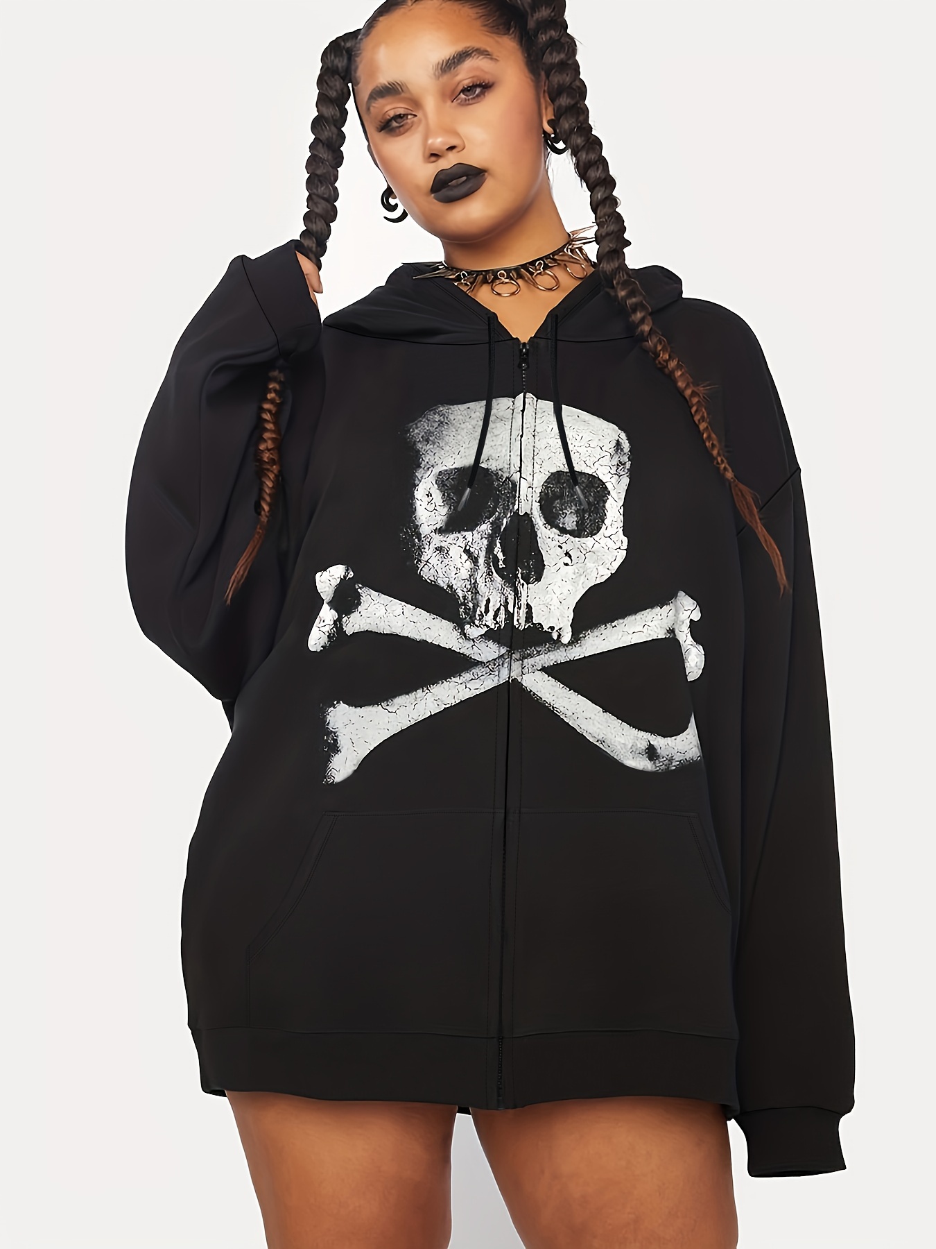 Plus Size Halloween Sports Top Women's Plus Gothic Skull - Temu