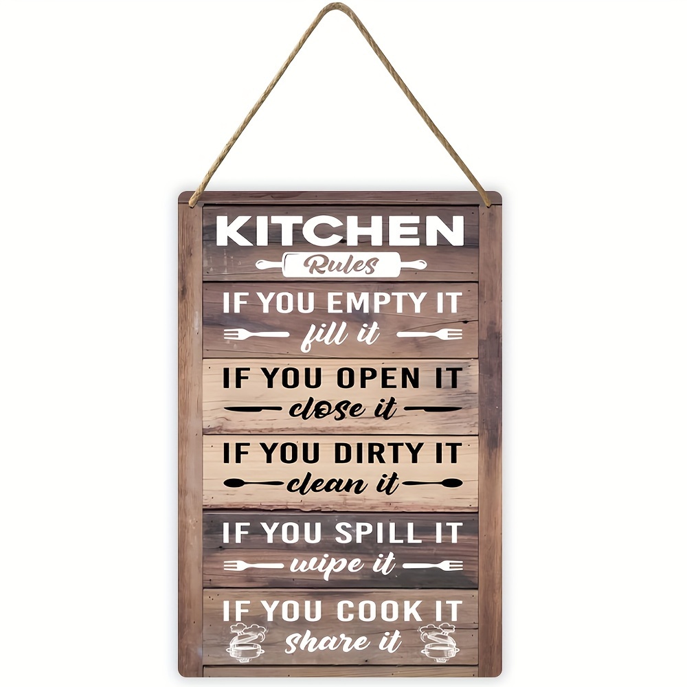 Wood Kitchen Signs, Funny Wood Signs For Kitchen Decor 