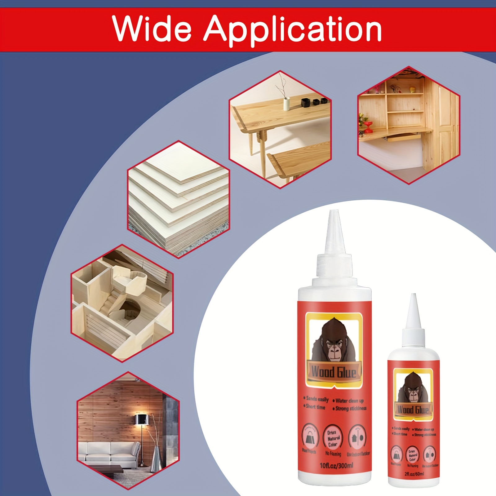 Powerful woodworking adhesive pva white wood furniture glue For Strength 