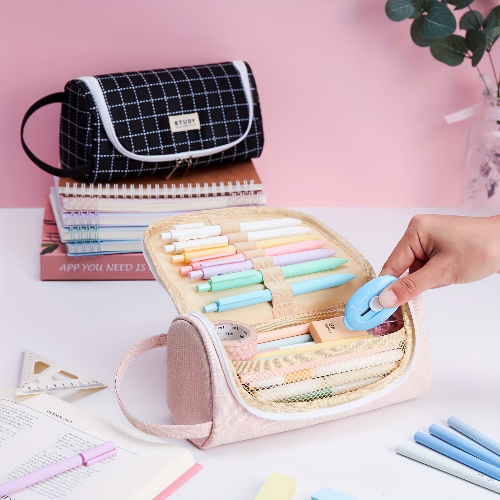 Large Capacity Pencil Case Stationery Simple Pen Bag - Temu