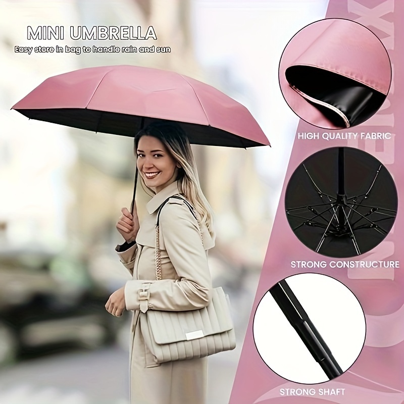 YXWJ Mini-Reise-Sonnenschirm, Taschen-Regenschirme, Anti-UV, 6