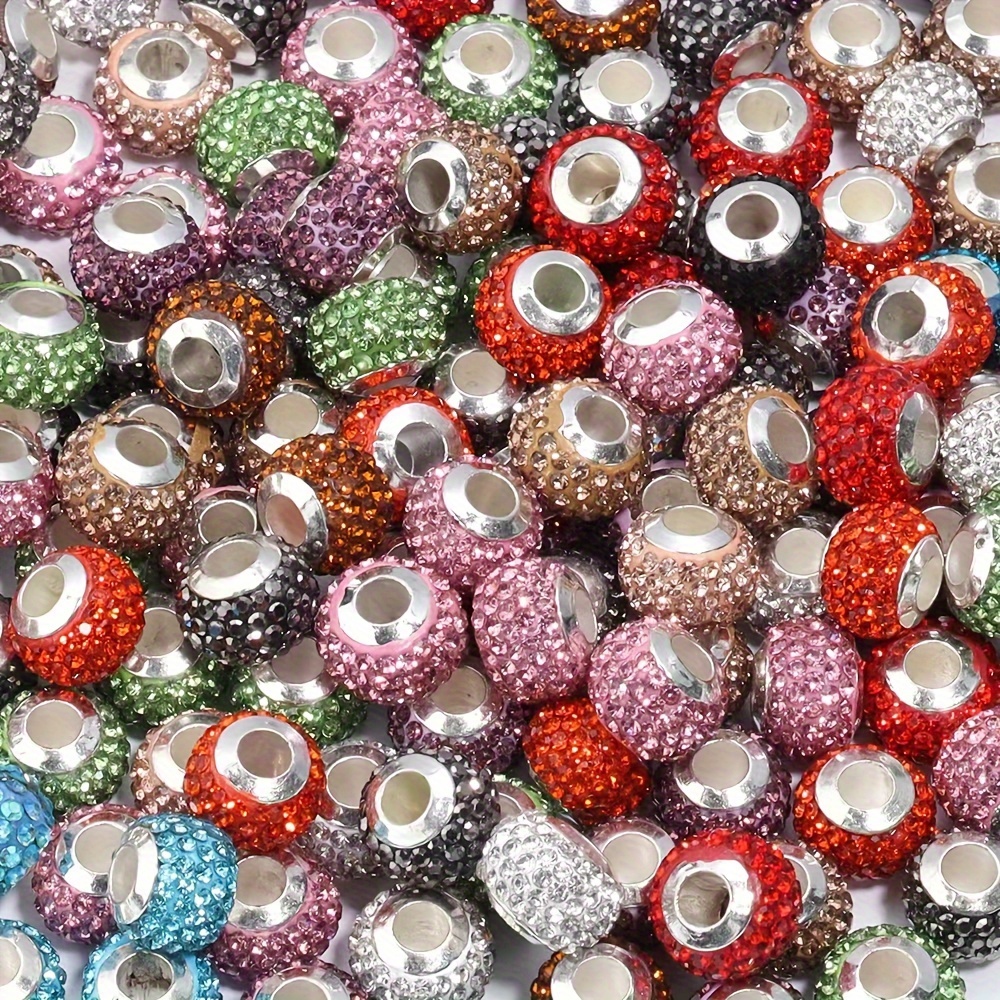 Red Rhinestones Crystal Large Hole Beads For Jewelry Making - Temu