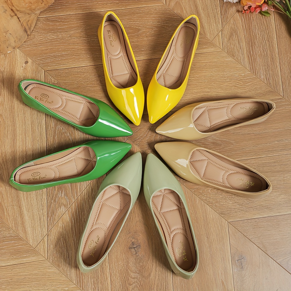 Zapatos Minimalistas Color Sólido Mujer Zapatos Planos - Temu Chile