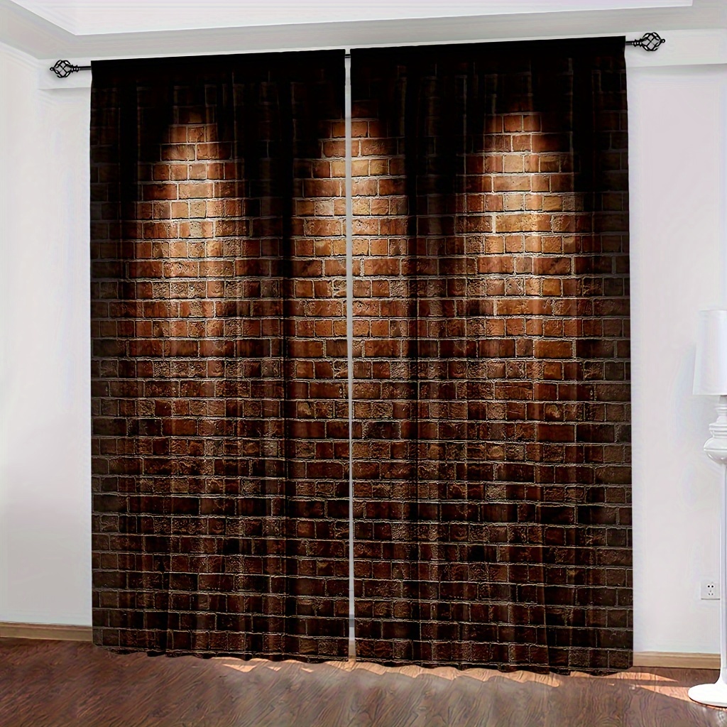 Cortinas bordadas europeas para sala de estar, cortinas de lujo, color  marrón, para dormitorio, cortinas de ventana bordadas para cocina, 52.0 in  de