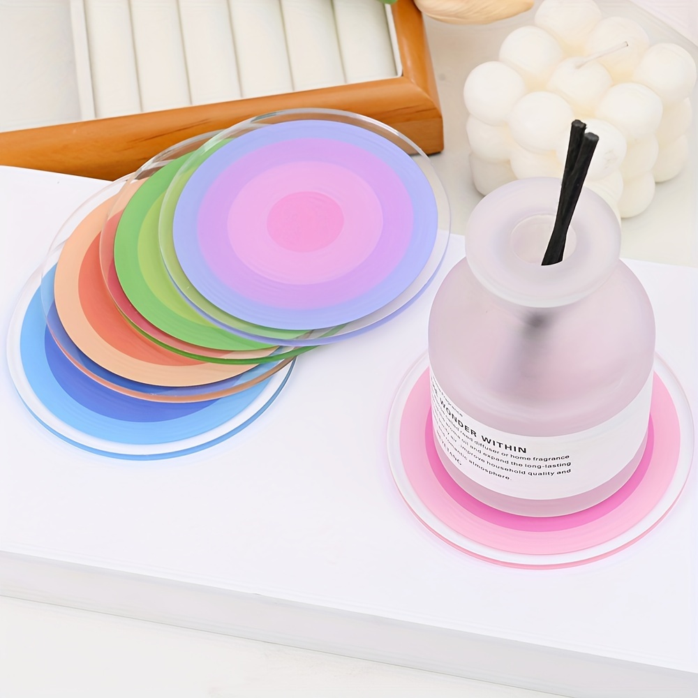 Round Coasters Acrylic Coasters For Drinks With Holder - Temu