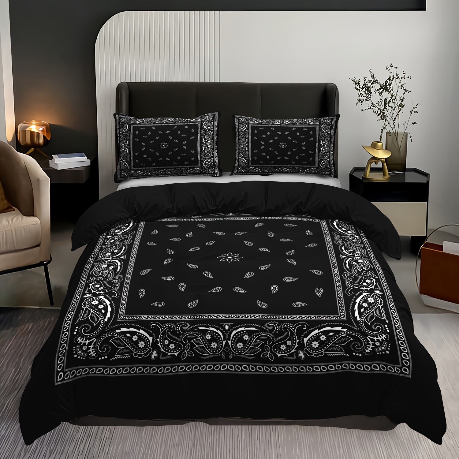 Paisley Duvet Cover Set Bohemian Damask Paisley Bedding - Temu