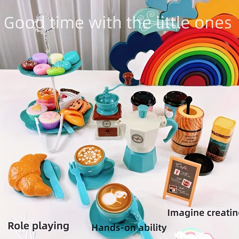 Wooden Coffee Maker Set For Kids Role Play, Simulation Coffee Machine For  Boys And Girls To Play Tea Party With Snacks, Parent-child Interaction  Pretend Kitchen Accessories, Gift For Kids, Boys & Girls