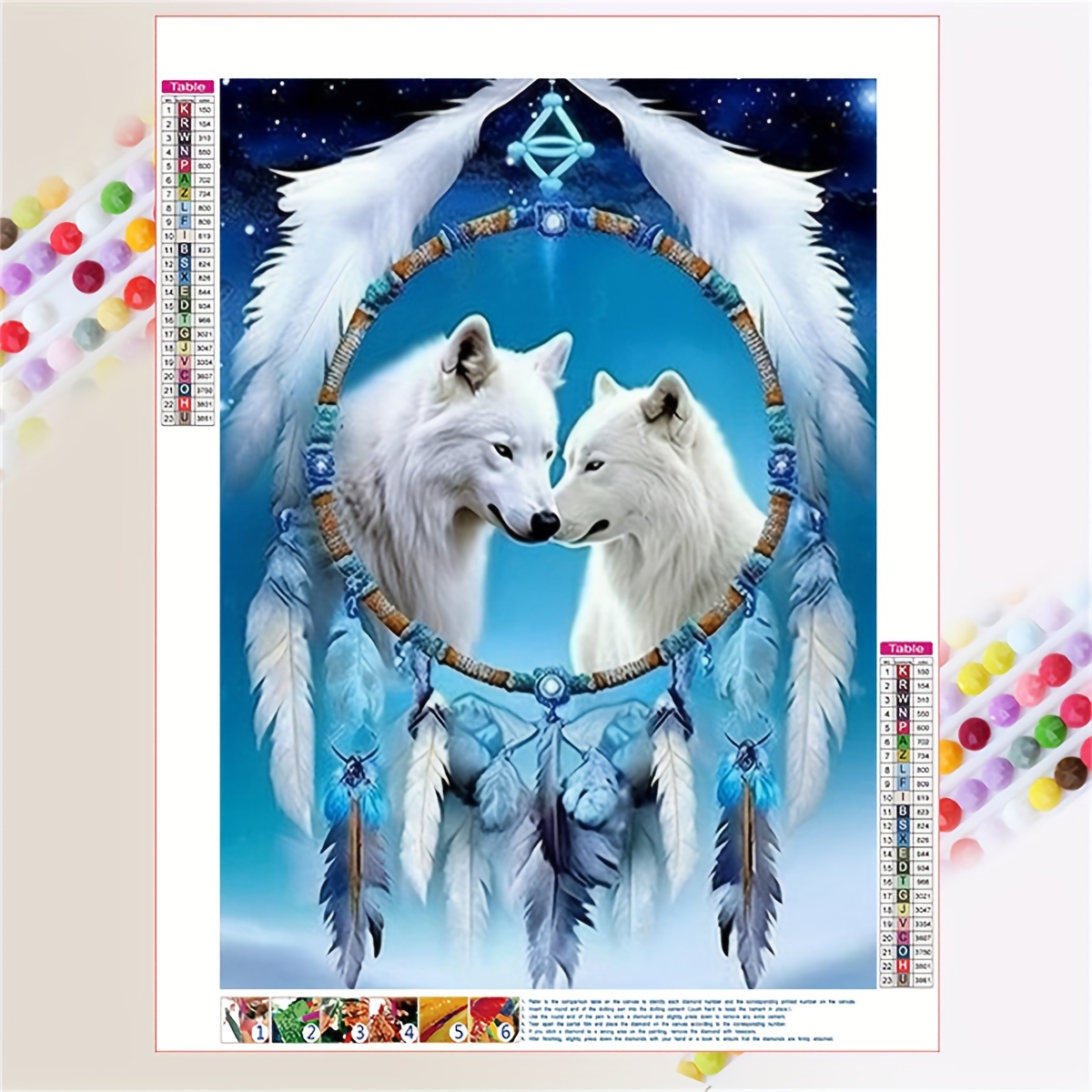 5D DIY Diamond Painting Moonlight Wolf Dog Cat Animal Kits Full Round Drill  Embroidery Crafts Mosaic