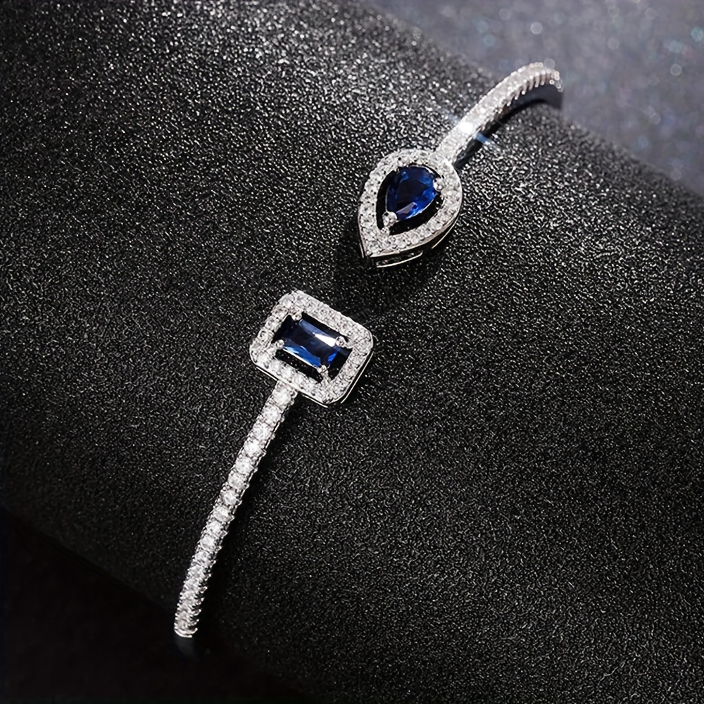 E-shop Exquisites, verstellbares, offenes Damenarmband mit bunten synthetischen Zirkonia, Damen Party Jubiläumsgeschenk, modische Alltags-Schmuckstücke