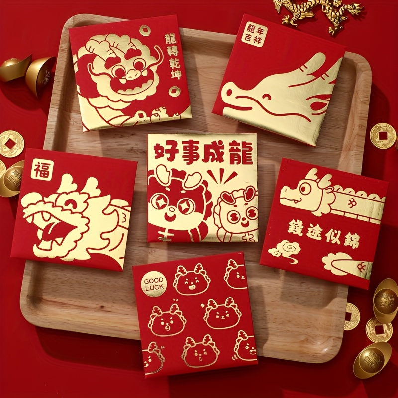 Chinese Red Envelopes Lucky Money Chinese New Year Gift 2024 Temu