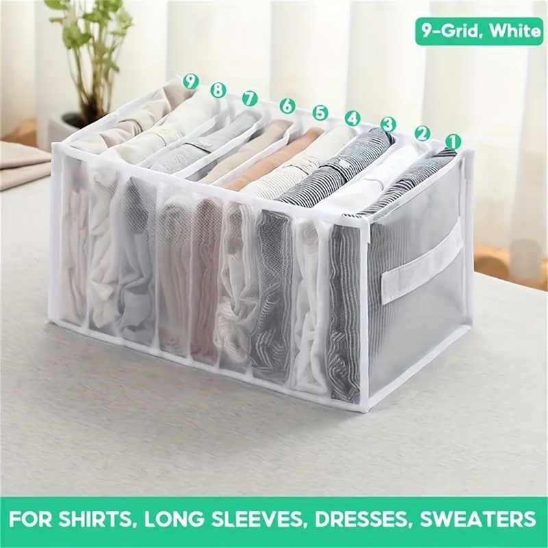 Wardrobe Multi-grid Clothes Organizer, Closet Drawer Style Storage Baskets, Clothing  Storage Bins, Perfect Clothes Compartment Storage Box For Bedroom Dorm Room  - Temu